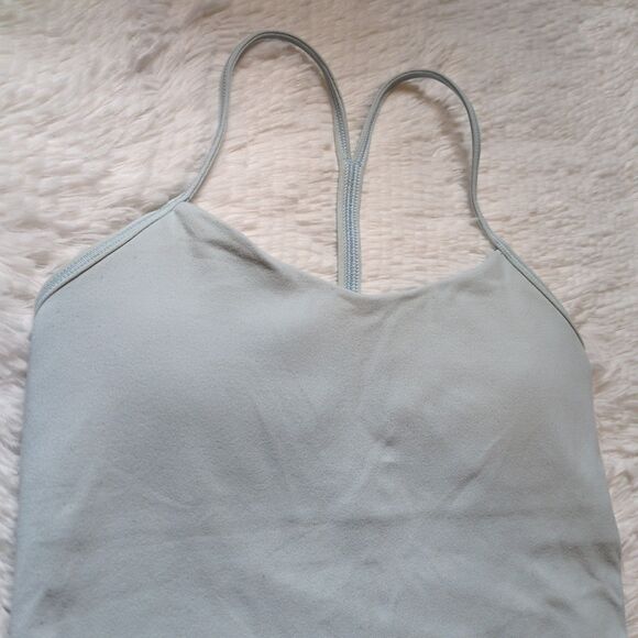 Lululemon Power Y Tank Luon Breezy Blue Size 4 Gym Workout Yoga - Picture 4 of 10